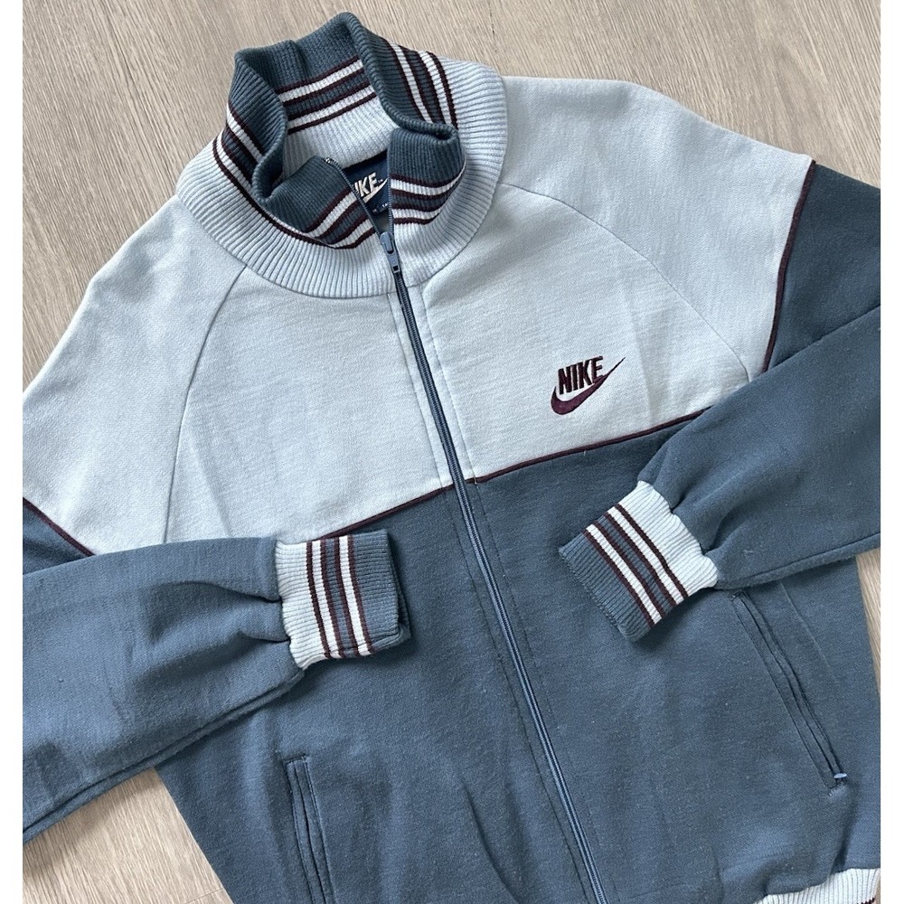 Vintage 80's Nike Powder Blue Maroon  Full Zip Sweatshirt Men's Medium Phillies